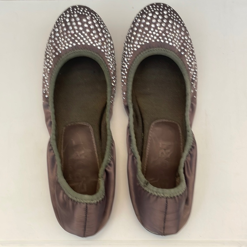 Report Footwear ballet flats-grey satin upper w/studded sparkle detail.Size US 7